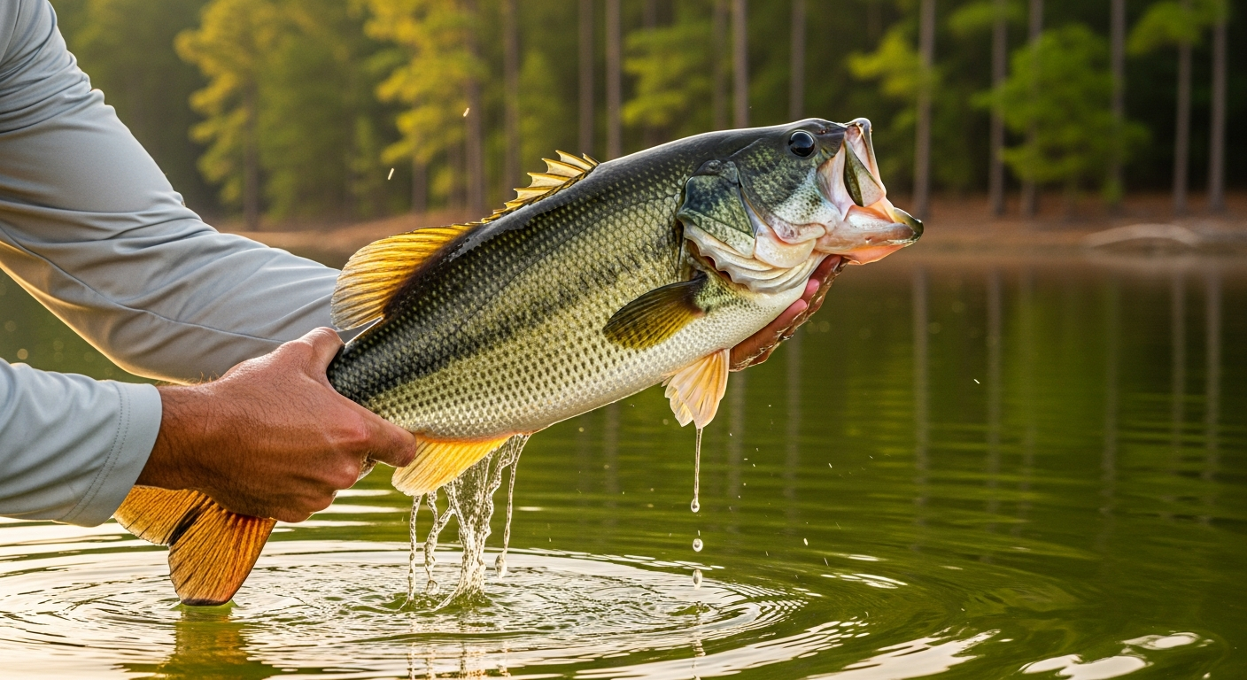 Largemouth Bass at Sam Rayburn Reservoir, Texas