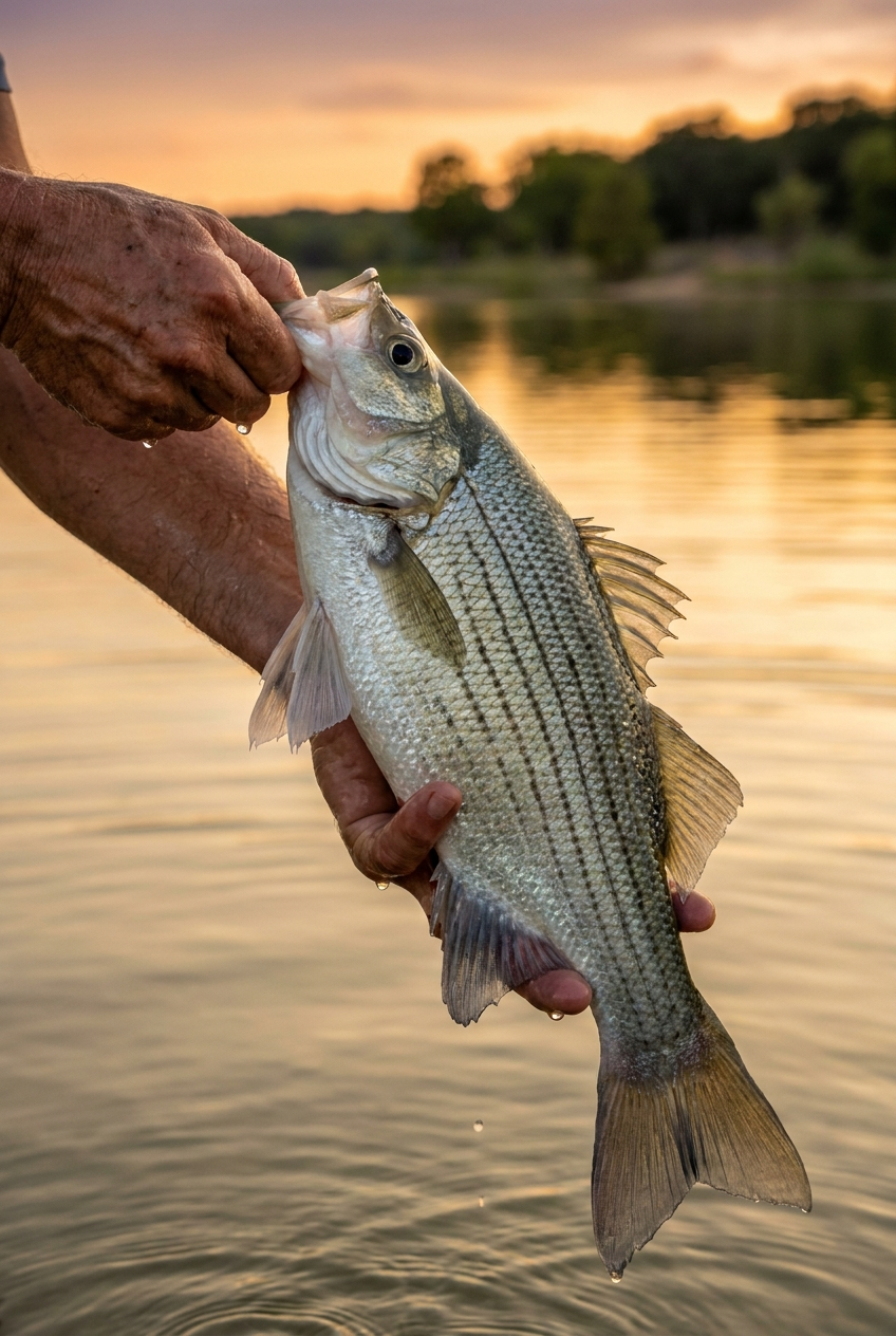 White Bass fishing on Aquilla Lake, Texas