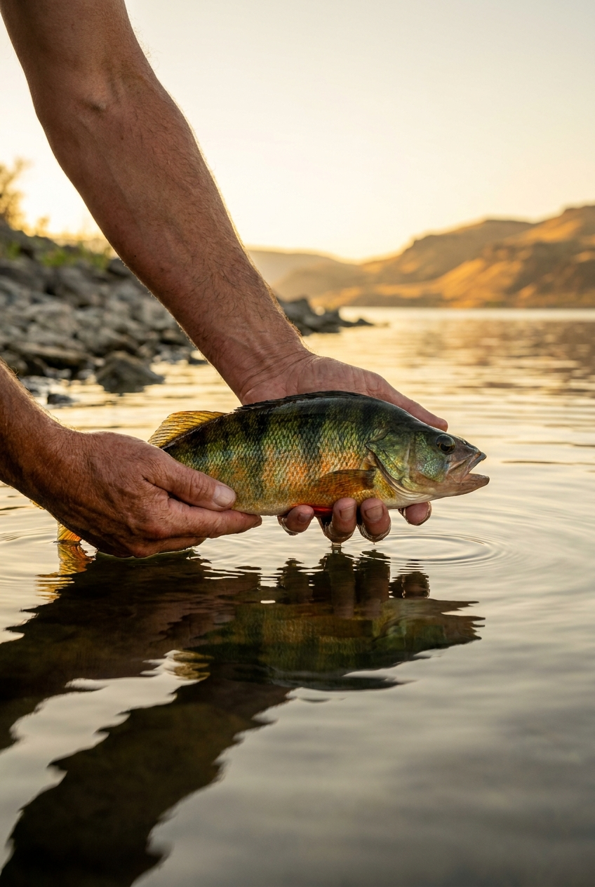 Perch fishing on Banks Lake, Washington