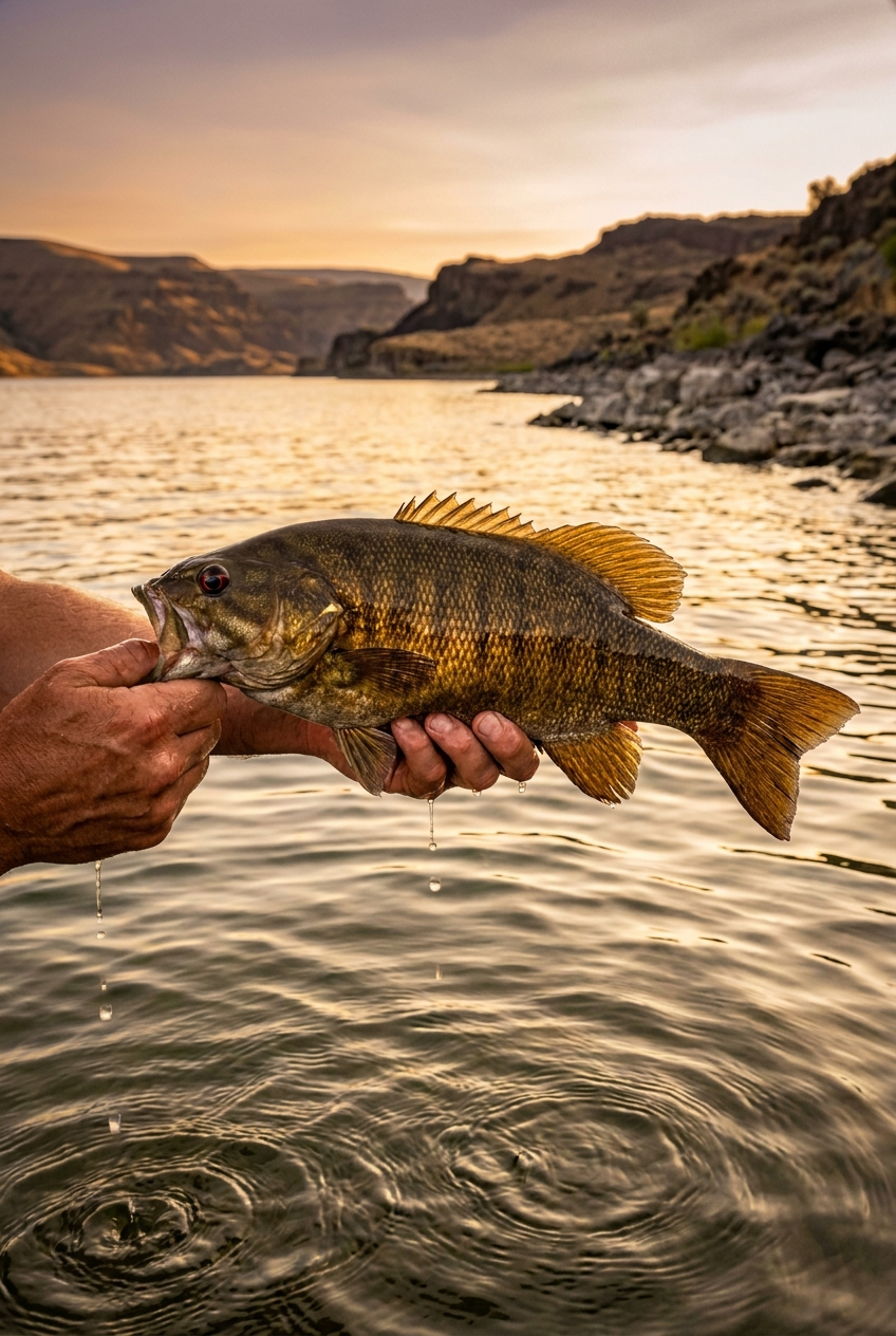 Smallmouth Bass fishing on Banks Lake, Washington