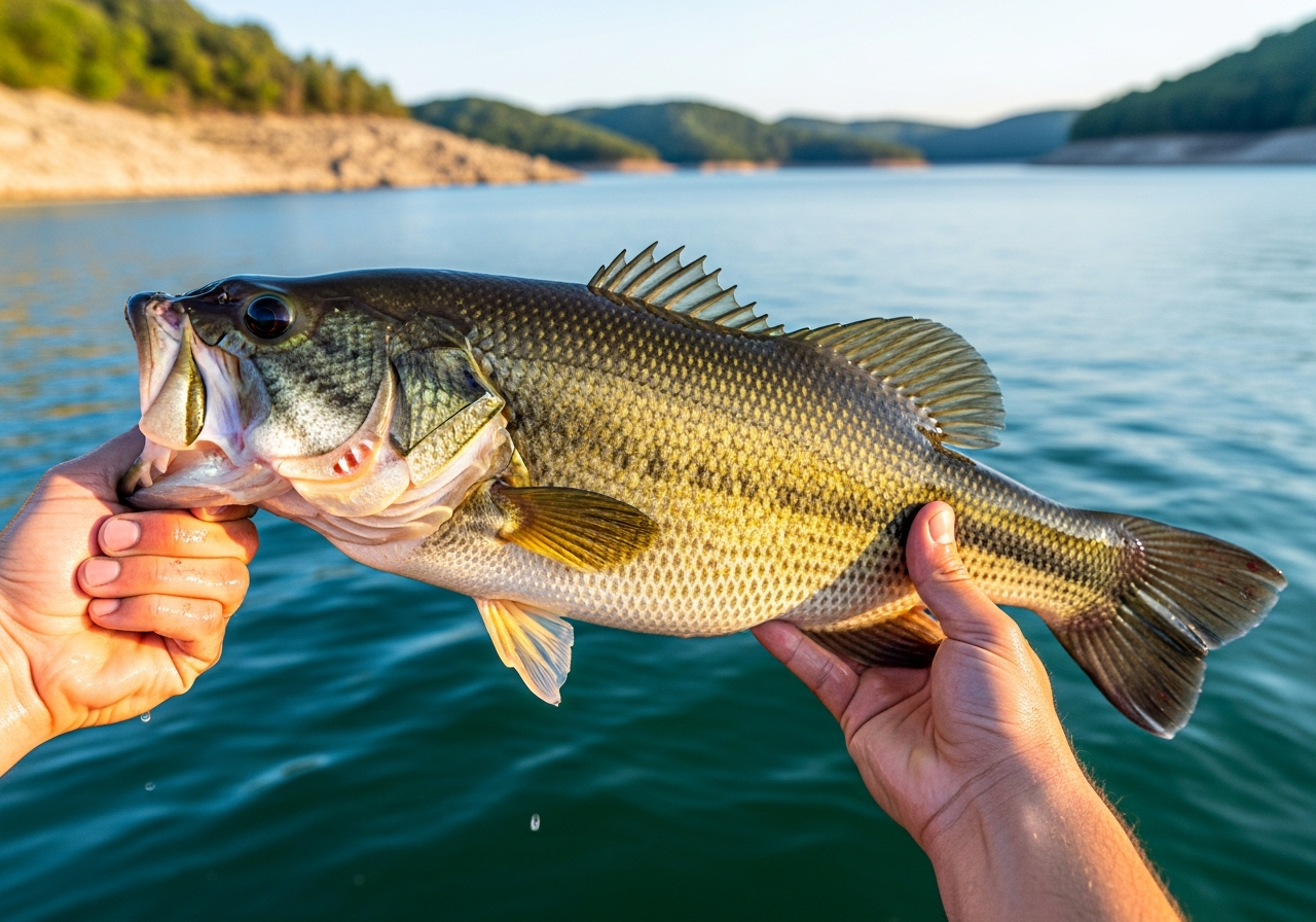 Largemouth Bass fishing on Beaver Lake, Arkansas