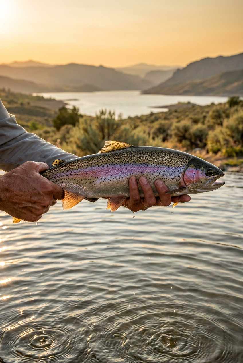 Rainbow Trout fishing on Blue Mesa Reservoir, Colorado