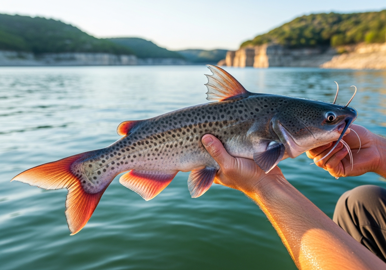 Channel Catfish fishing on Canyon Lake, Texas