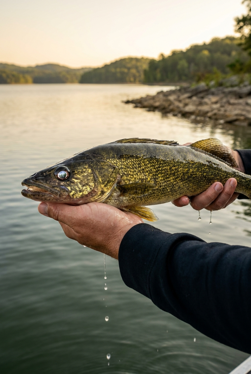 Walleye fishing on Center Hill Lake, Tennessee
