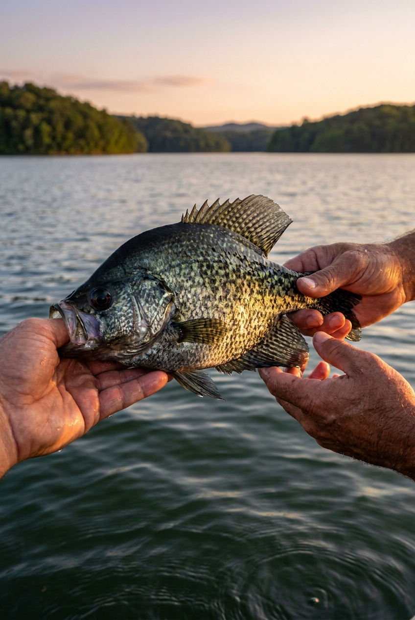 Crappie fishing on Cherokee Lake, Tennessee