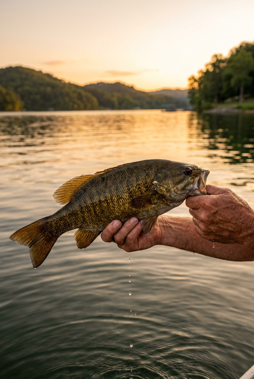 Smallmouth Bass fishing on Cherokee Lake, Tennessee