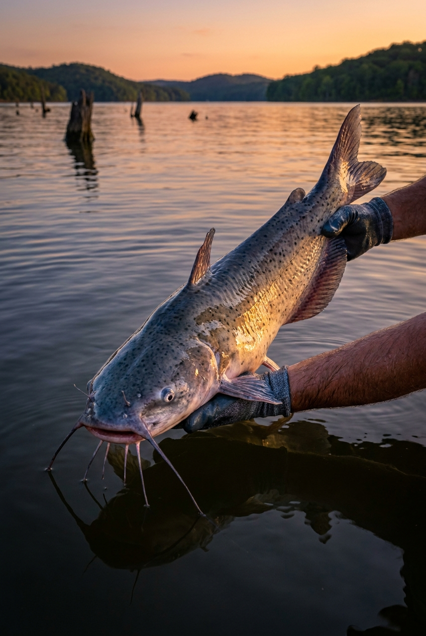 Channel Catfish fishing on Chickamauga Lake, Tennessee