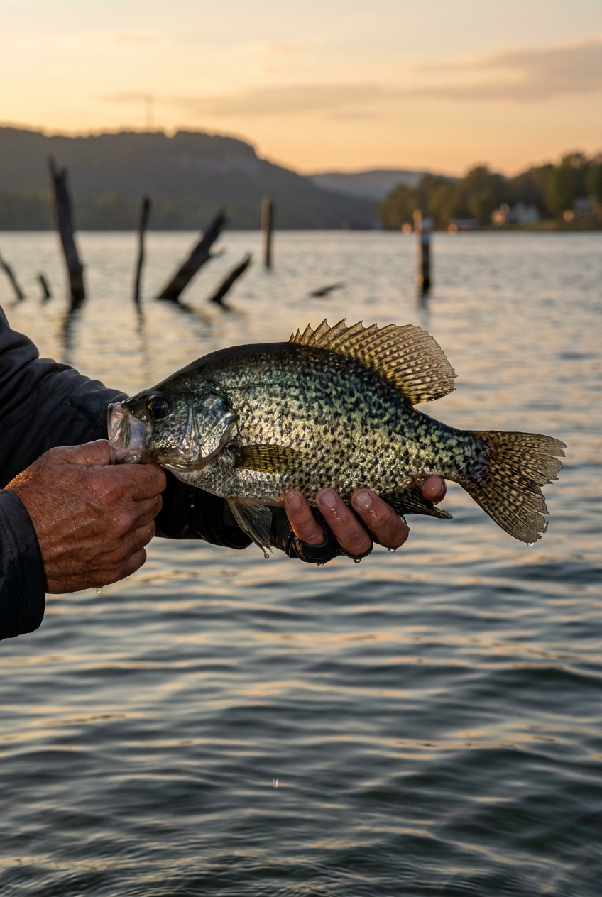 Crappie fishing on Chickamauga Lake, Tennessee