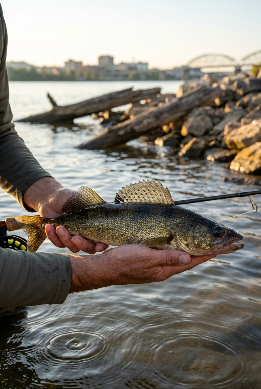 Sauger fishing on Chickamauga Lake, Tennessee