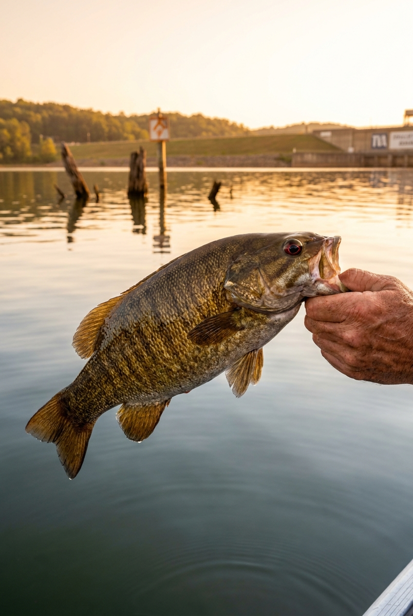 Smallmouth Bass fishing on Chickamauga Lake, Tennessee
