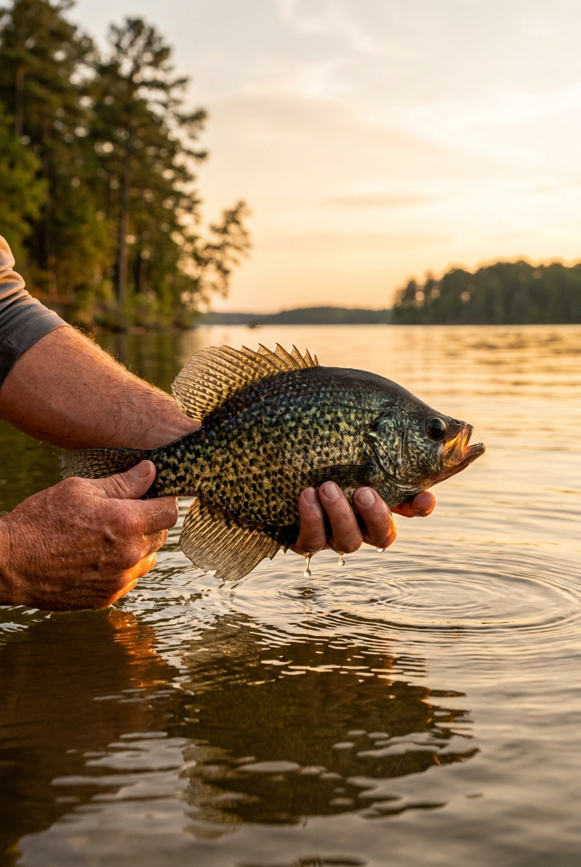 Crappie fishing on Clarks Hill Lake, South Carolina