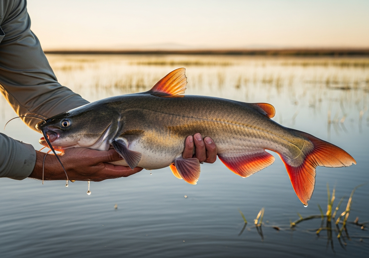 Catfish fishing on Clear Lake, California