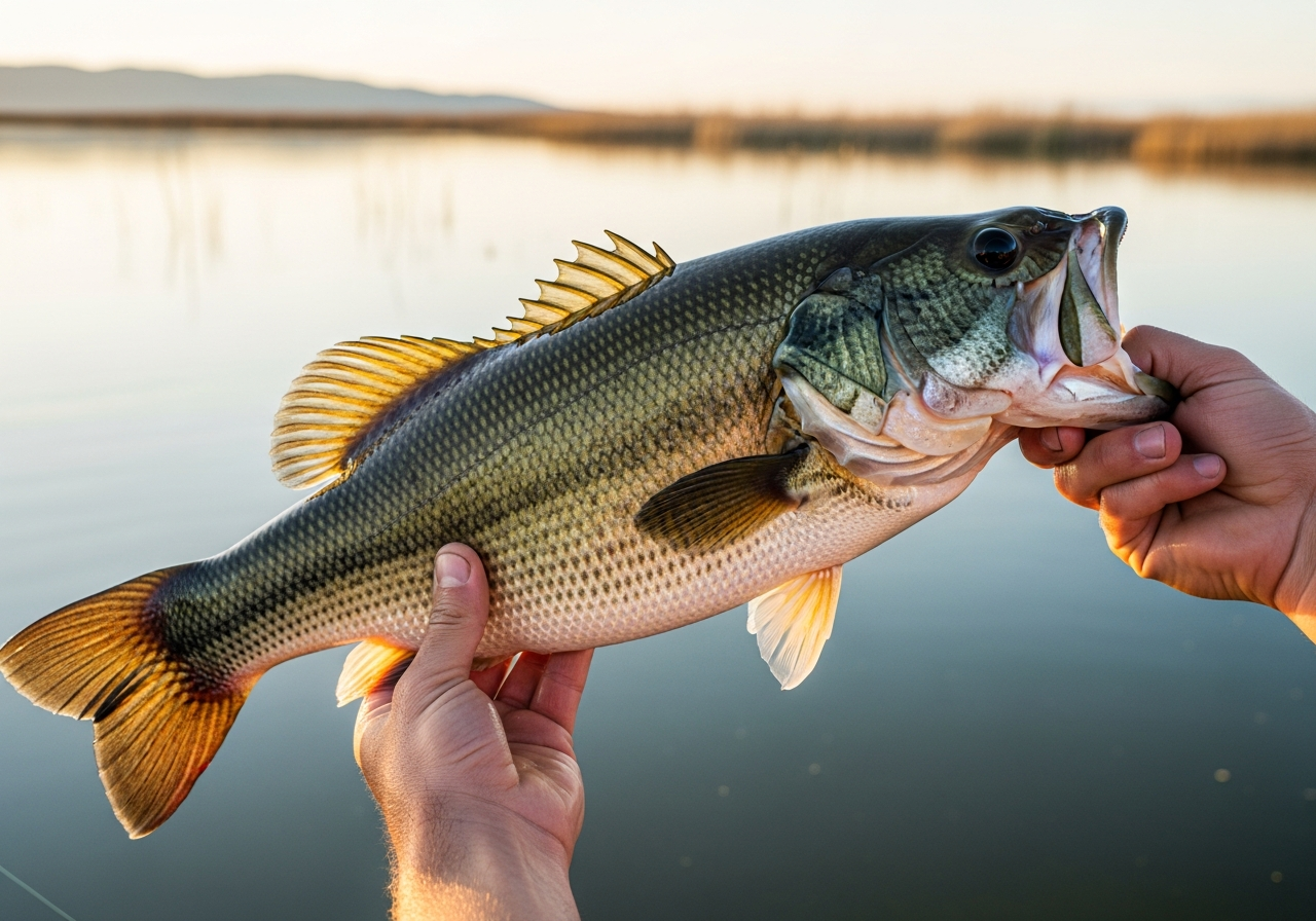 Largemouth Bass fishing on Clear Lake, California