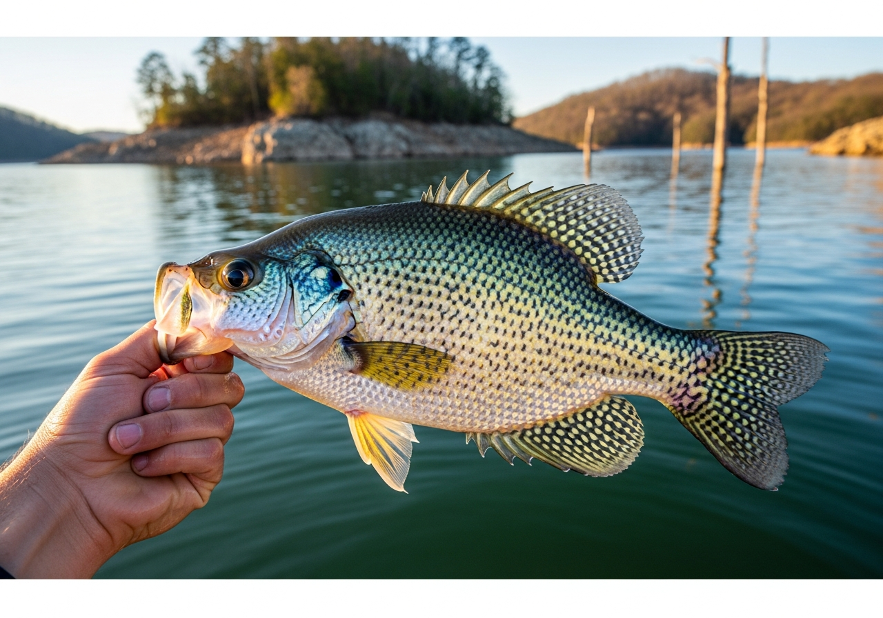 Crappie fishing on Dale Hollow Lake, Tennessee