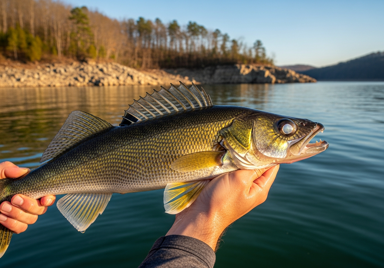 Walleye fishing on Dale Hollow Lake, Tennessee