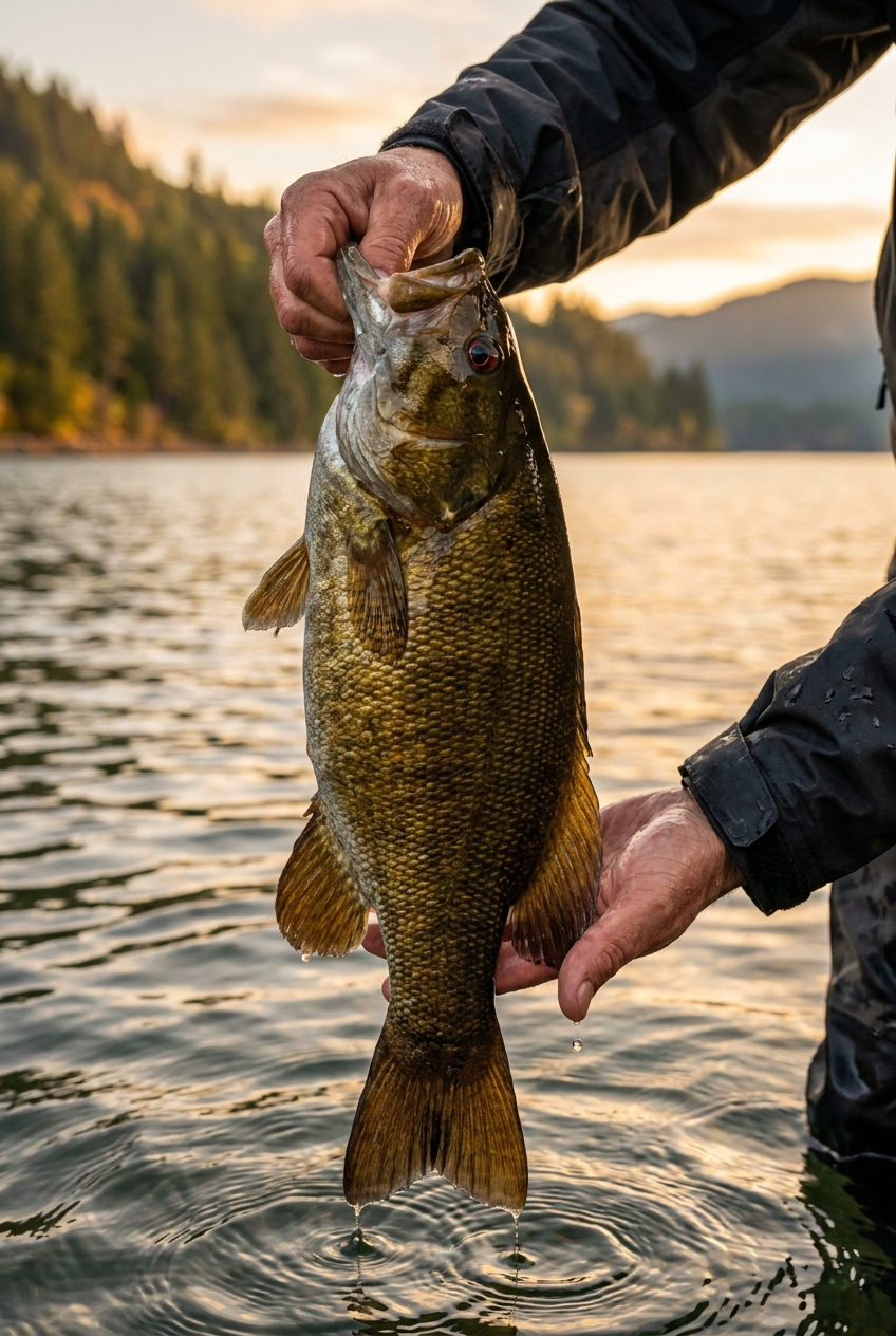 Smallmouth Bass fishing on Detroit Lake, Oregon