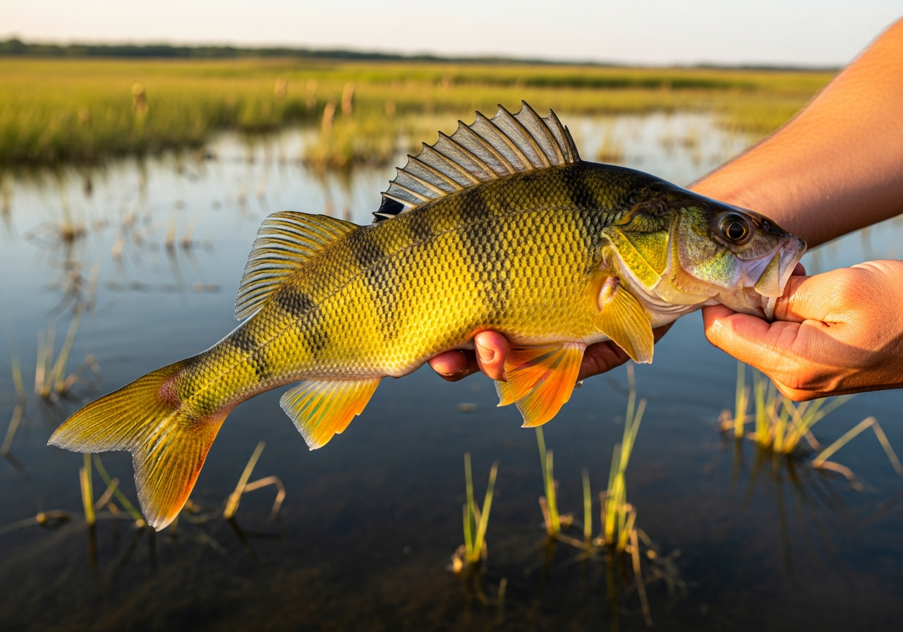 Yellow Perch fishing on Devils Lake, North Dakota