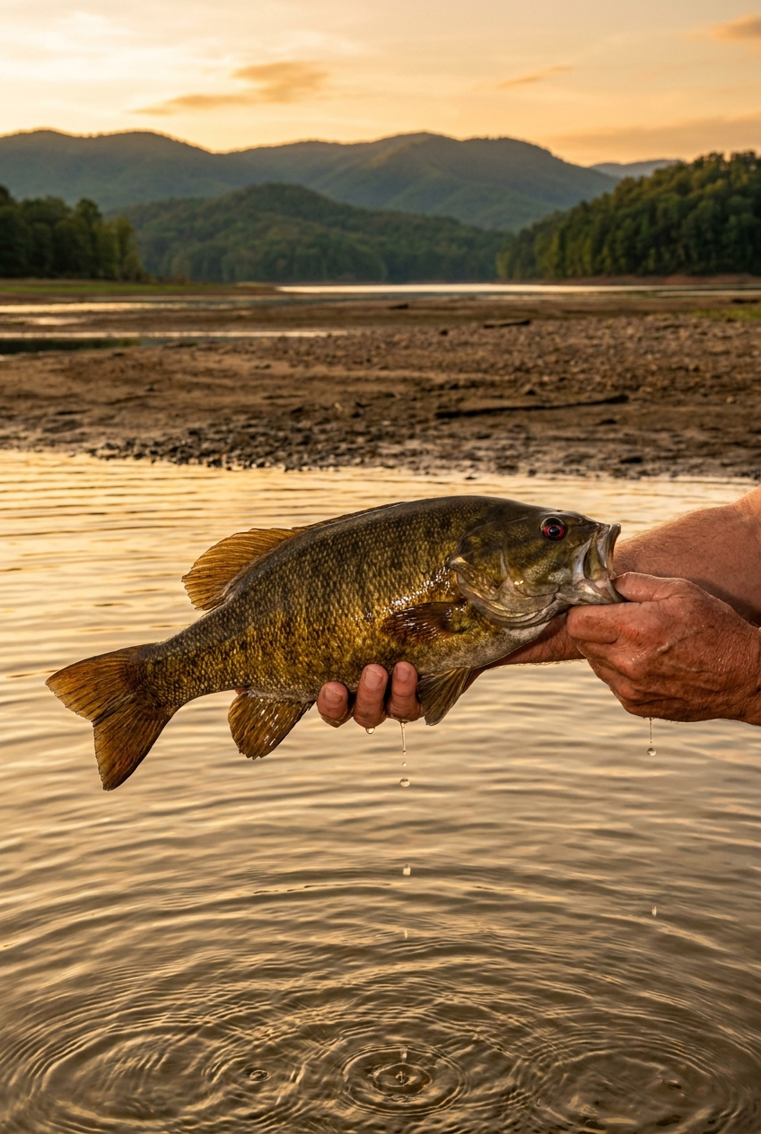 Smallmouth Bass fishing on Douglas Lake, Tennessee