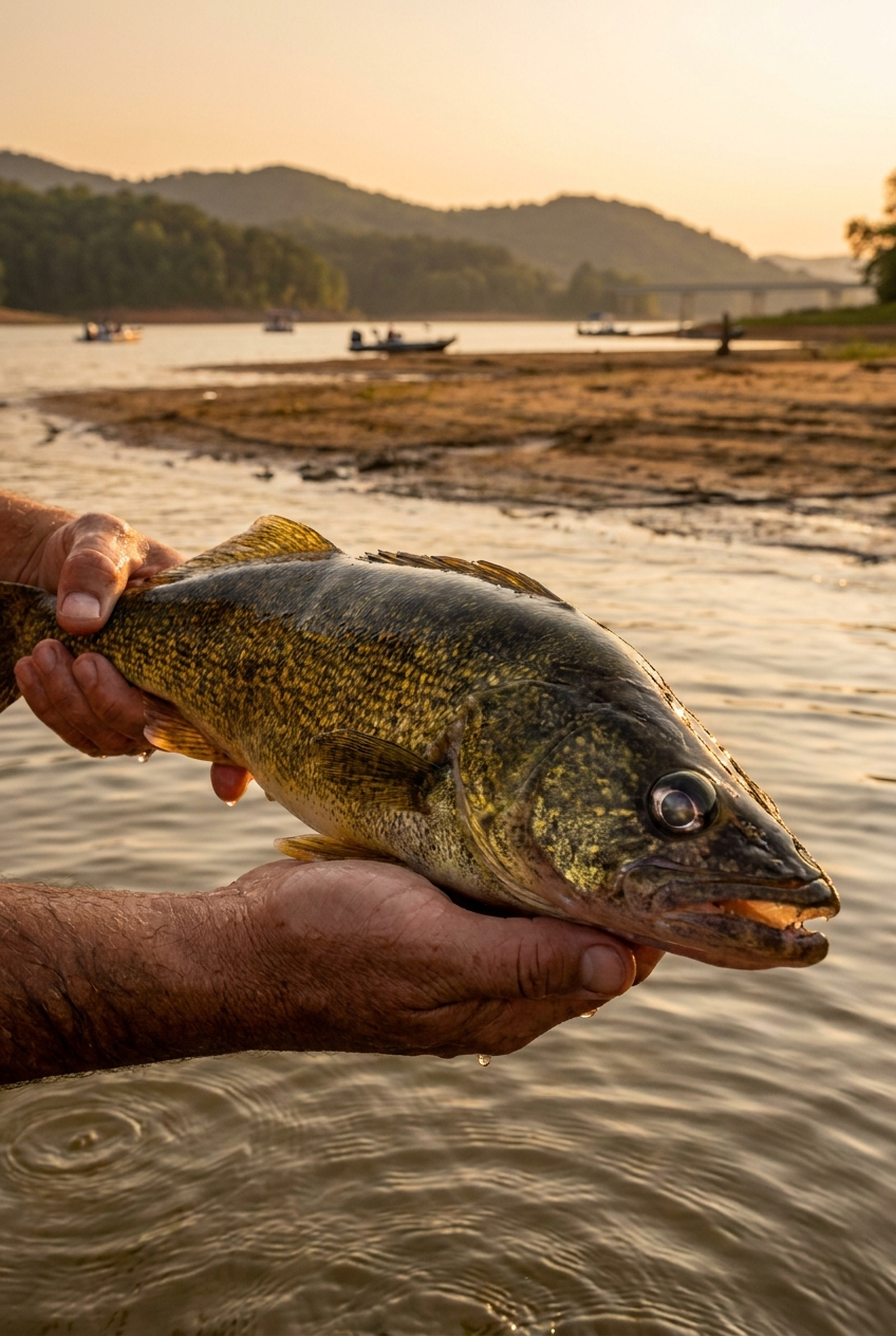 Walleye fishing on Douglas Lake, Tennessee