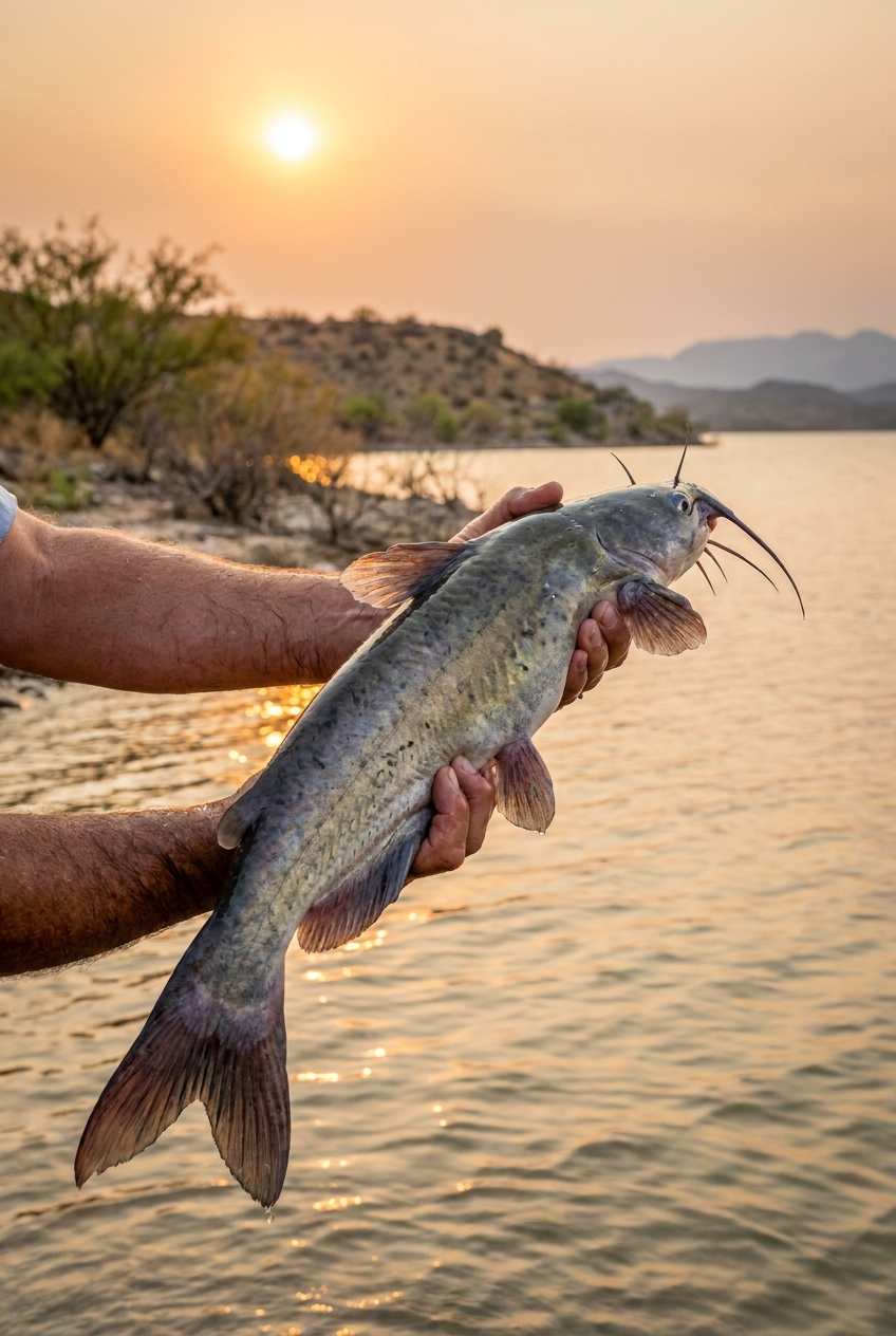 Channel Catfish fishing on Falcon Lake, Texas