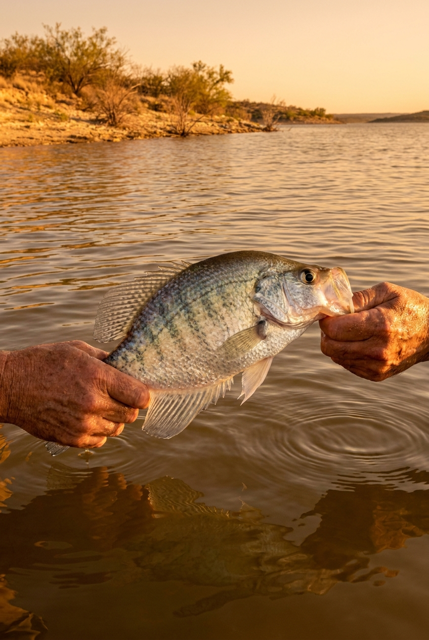 White Crappie fishing on Falcon Lake, Texas