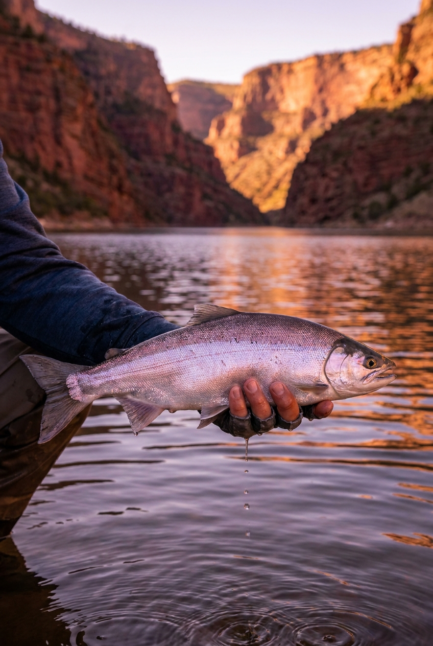 Kokanee Salmon fishing on Flaming Gorge Reservoir, Utah