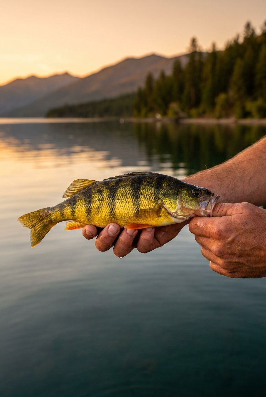 Yellow Perch fishing on Flathead Lake, Montana