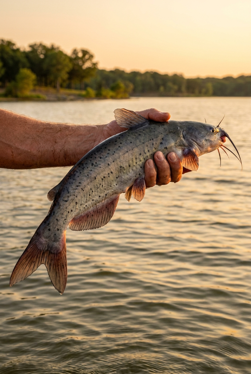 Channel Catfish fishing on Hords Creek Lake, Texas