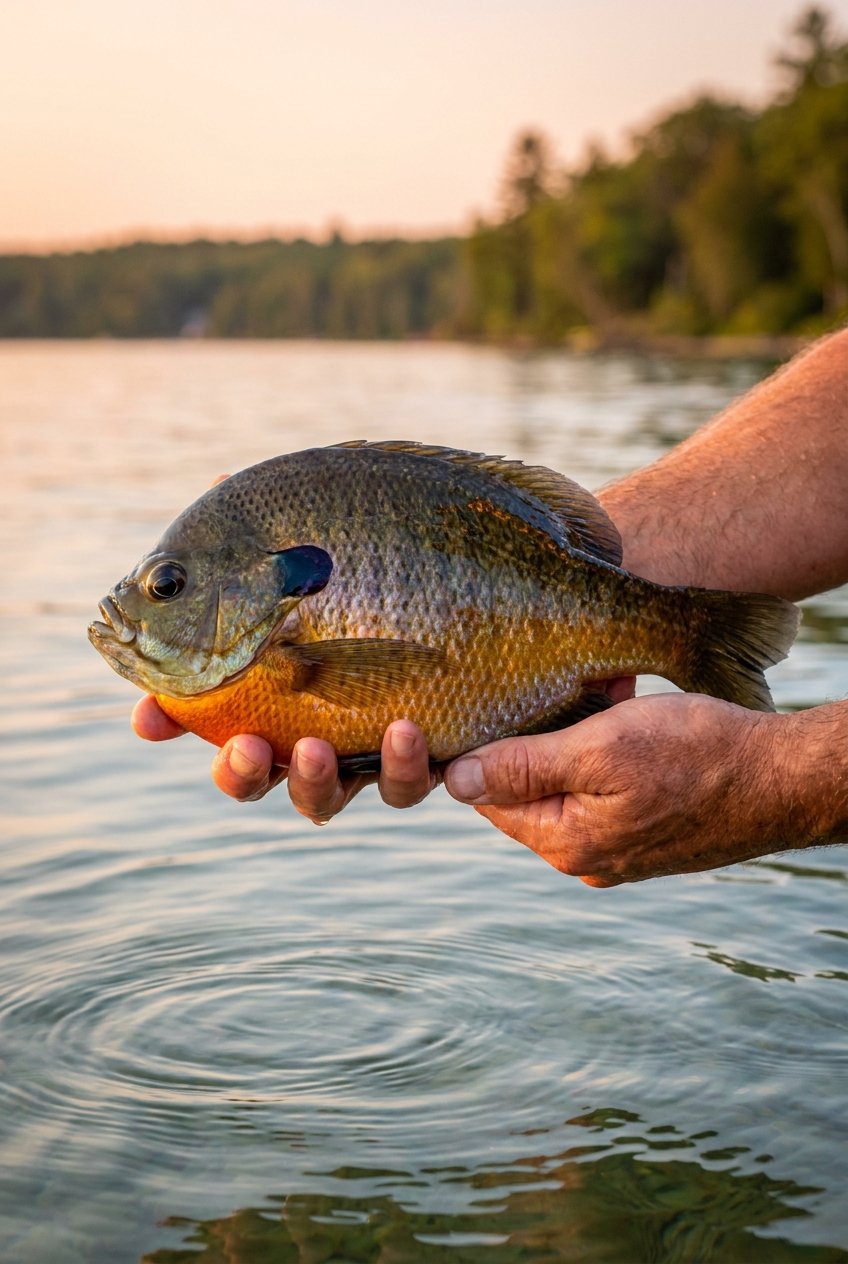 Bluegill fishing on Hubbard Lake, Michigan