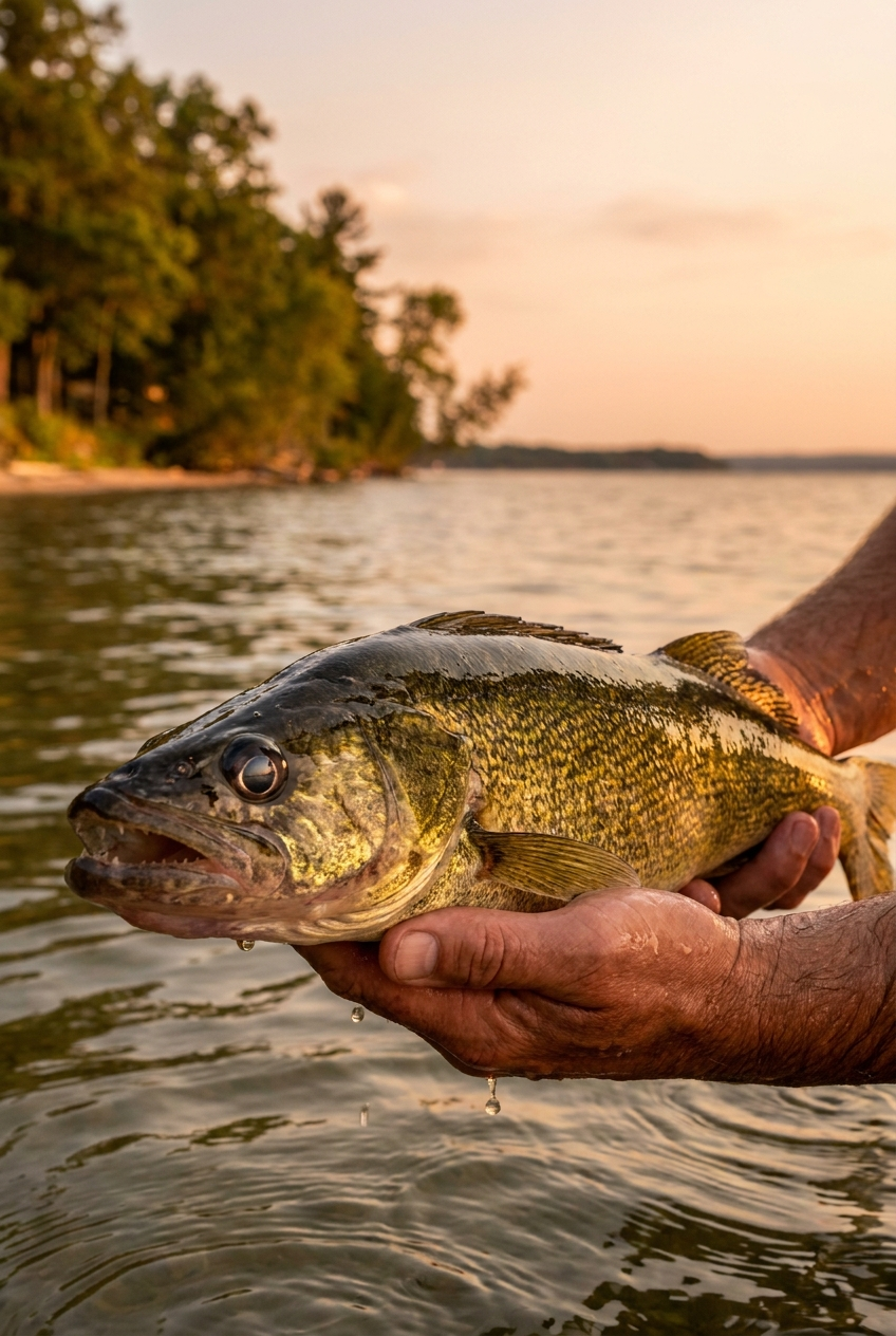 Walleye fishing on Hubbard Lake, Michigan