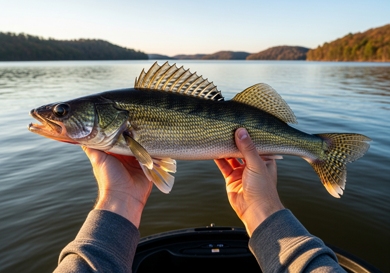 Sauger fishing on Kentucky Lake, Kentucky