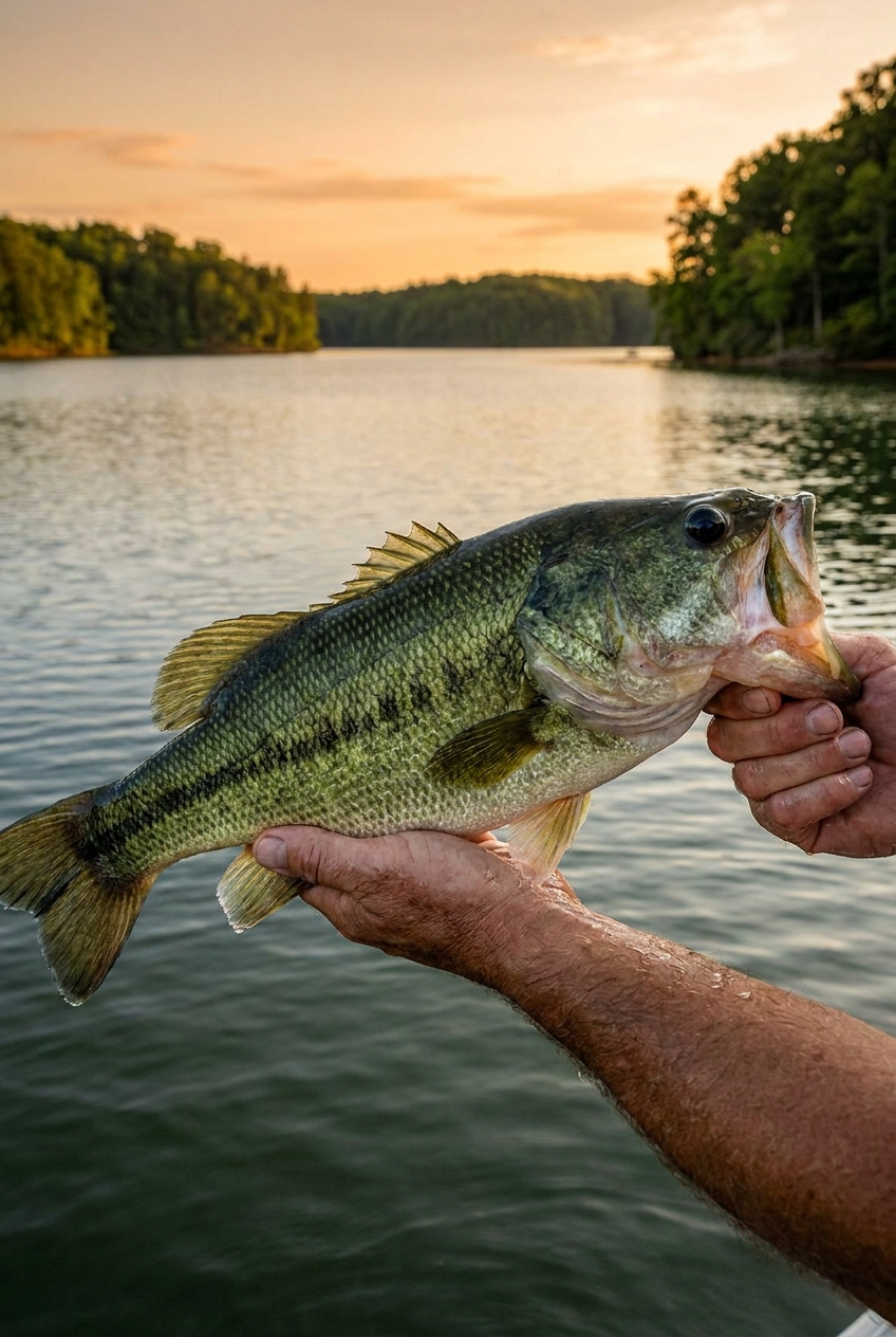 Largemouth Bass fishing on Kerr Lake, Virginia