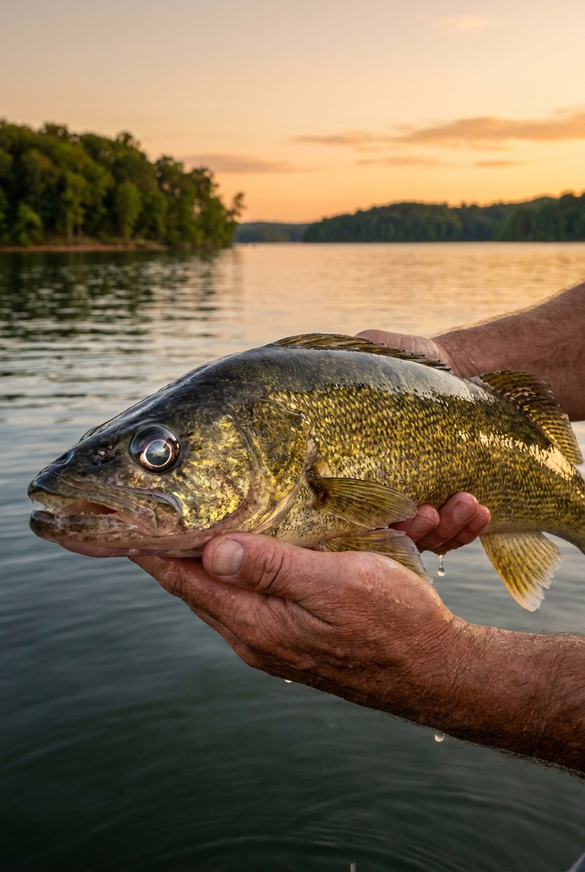 Walleye fishing on Kerr Lake, Virginia