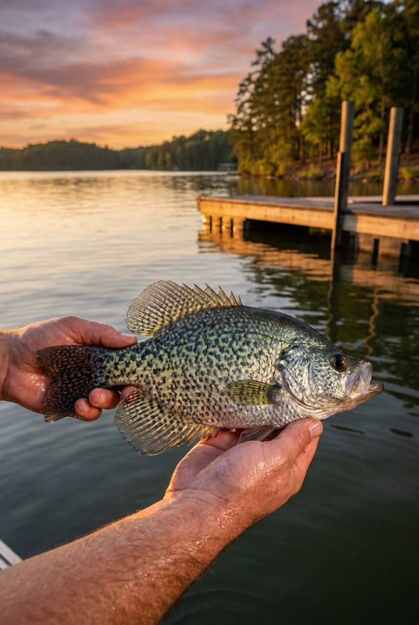 Crappie fishing on Lake Allatoona, Georgia