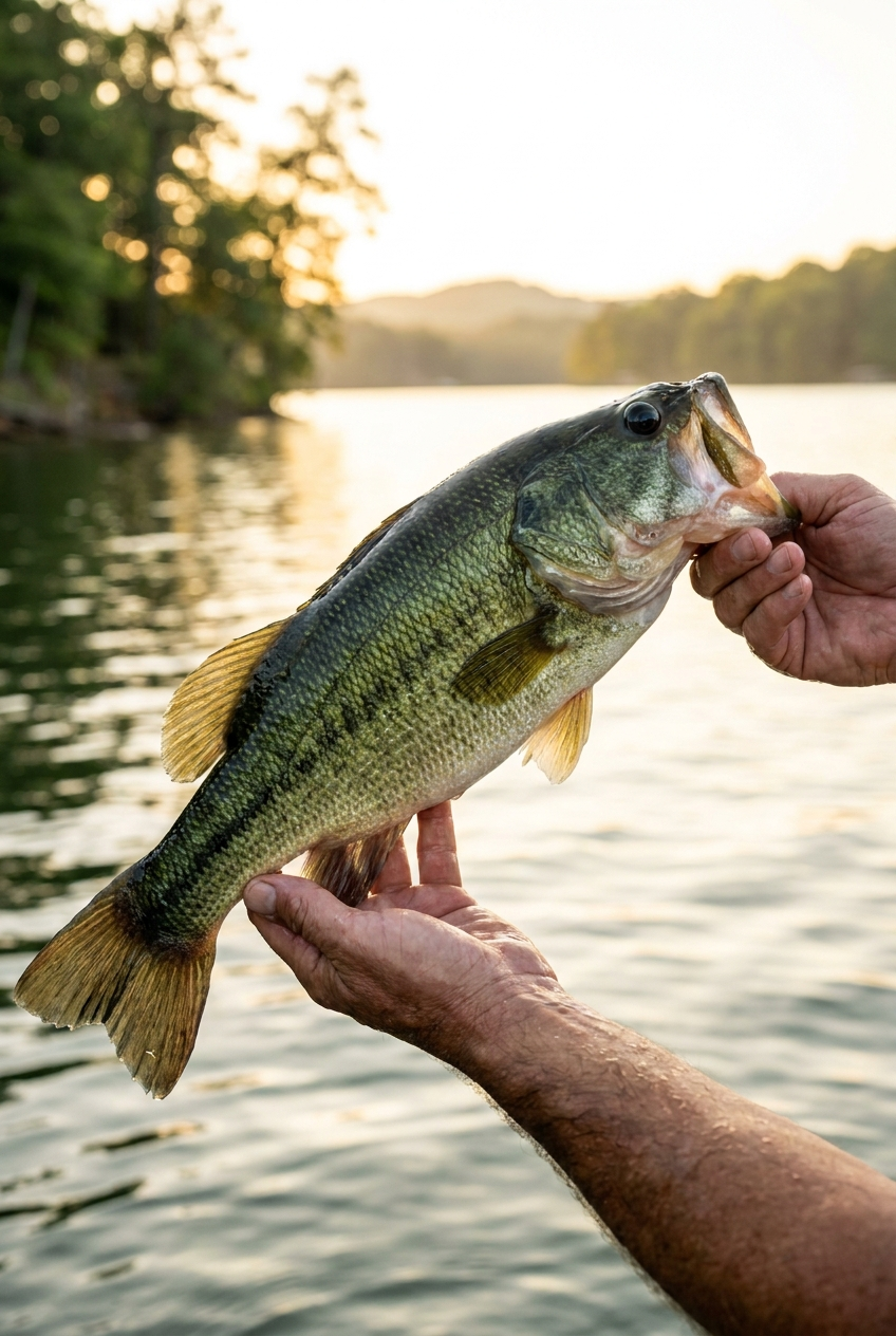 Largemouth Bass fishing on Lake Allatoona, Georgia