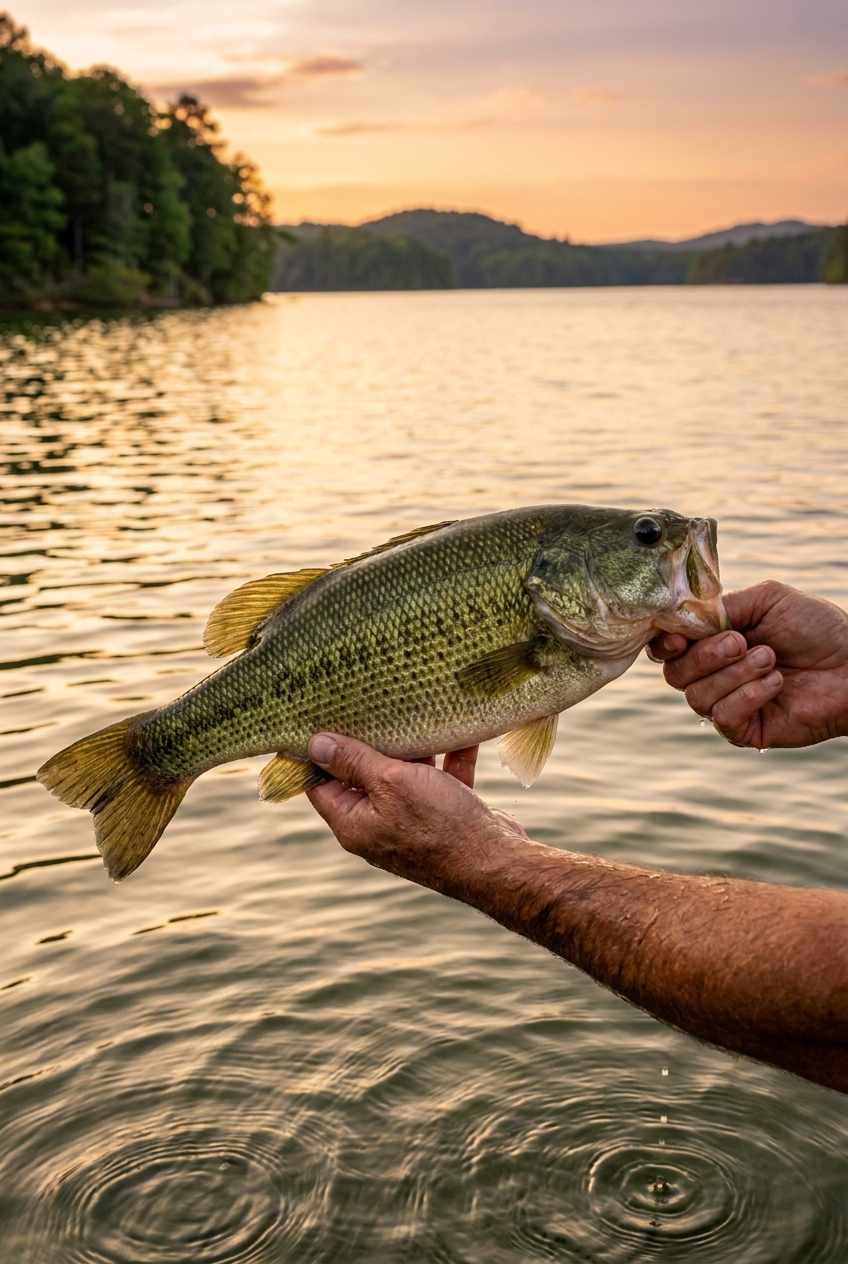 Spotted Bass fishing on Lake Allatoona, Georgia