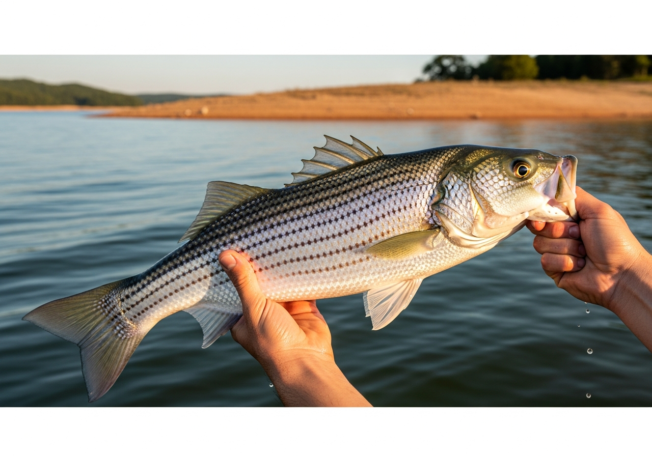 Striped Bass fishing on Lake Anna, Virginia