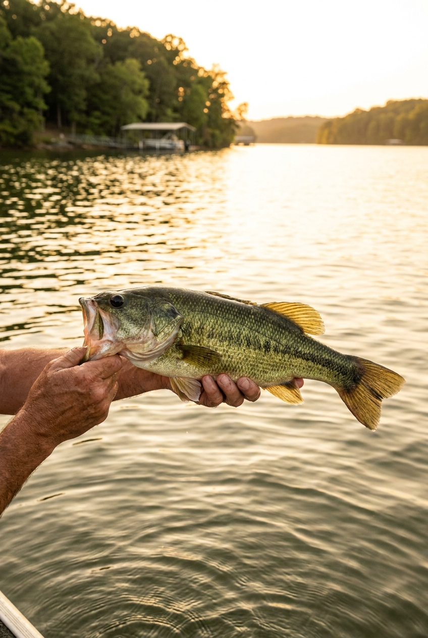 Largemouth Bass fishing on Lake Barkley, Kentucky