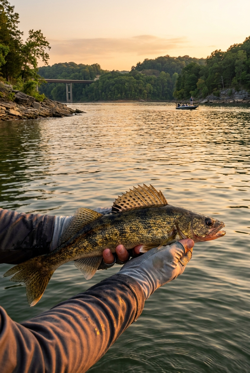 Sauger fishing on Lake Barkley, Kentucky