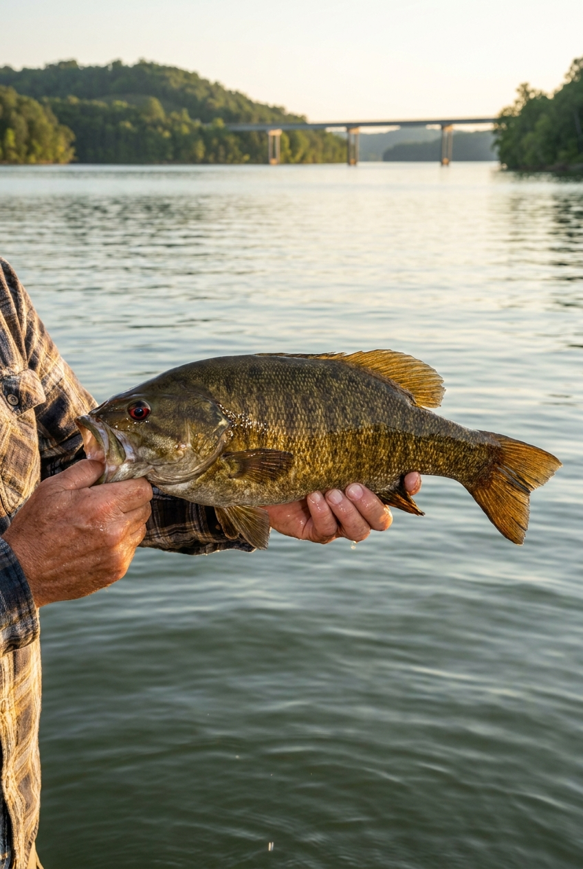 Smallmouth Bass fishing on Lake Barkley, Kentucky