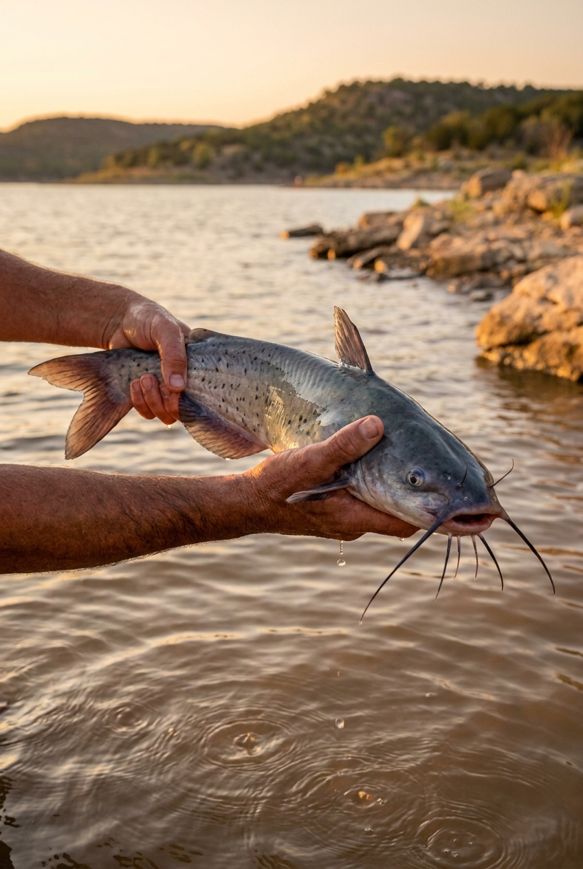 Channel Catfish fishing on Lake Bridgeport, Texas