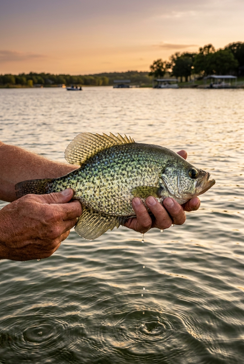 Crappie fishing on Lake Bridgeport, Texas