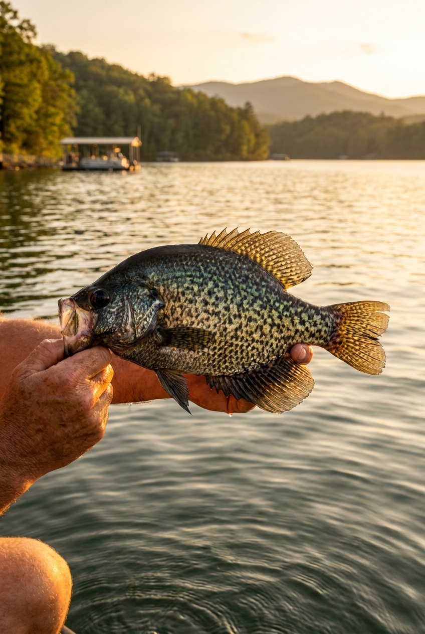 Crappie fishing on Lake Burton, Georgia