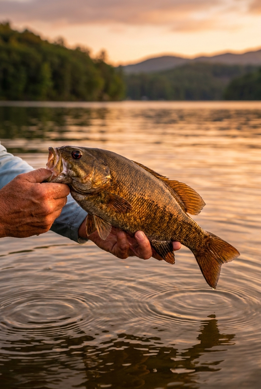 Smallmouth Bass fishing on Lake Burton, Georgia