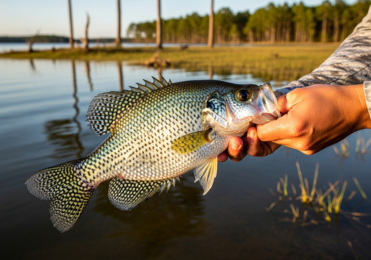 Crappie fishing on Lake Conroe, Texas