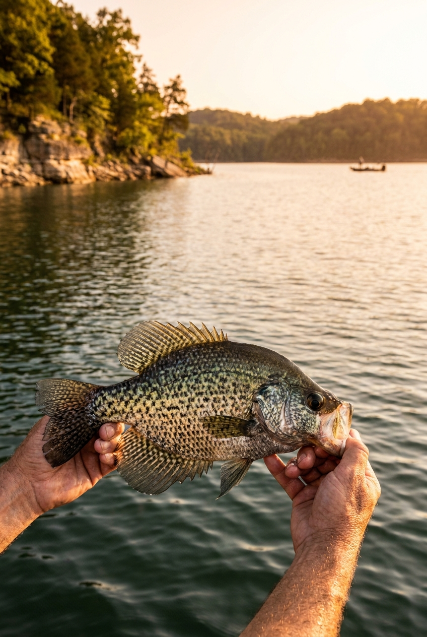 Crappie fishing on Lake Cumberland, Kentucky