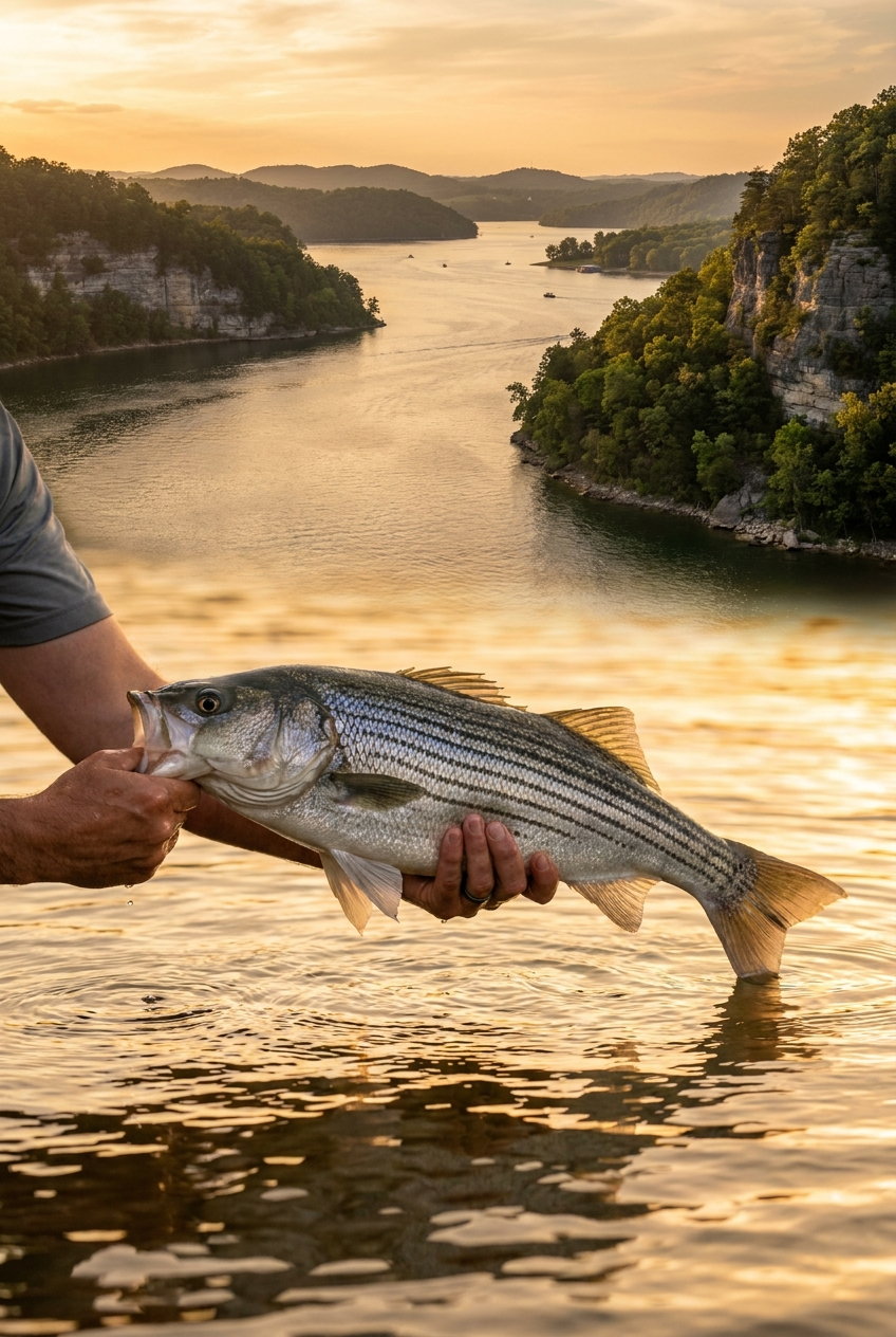 Striped Bass fishing on Lake Cumberland, Kentucky