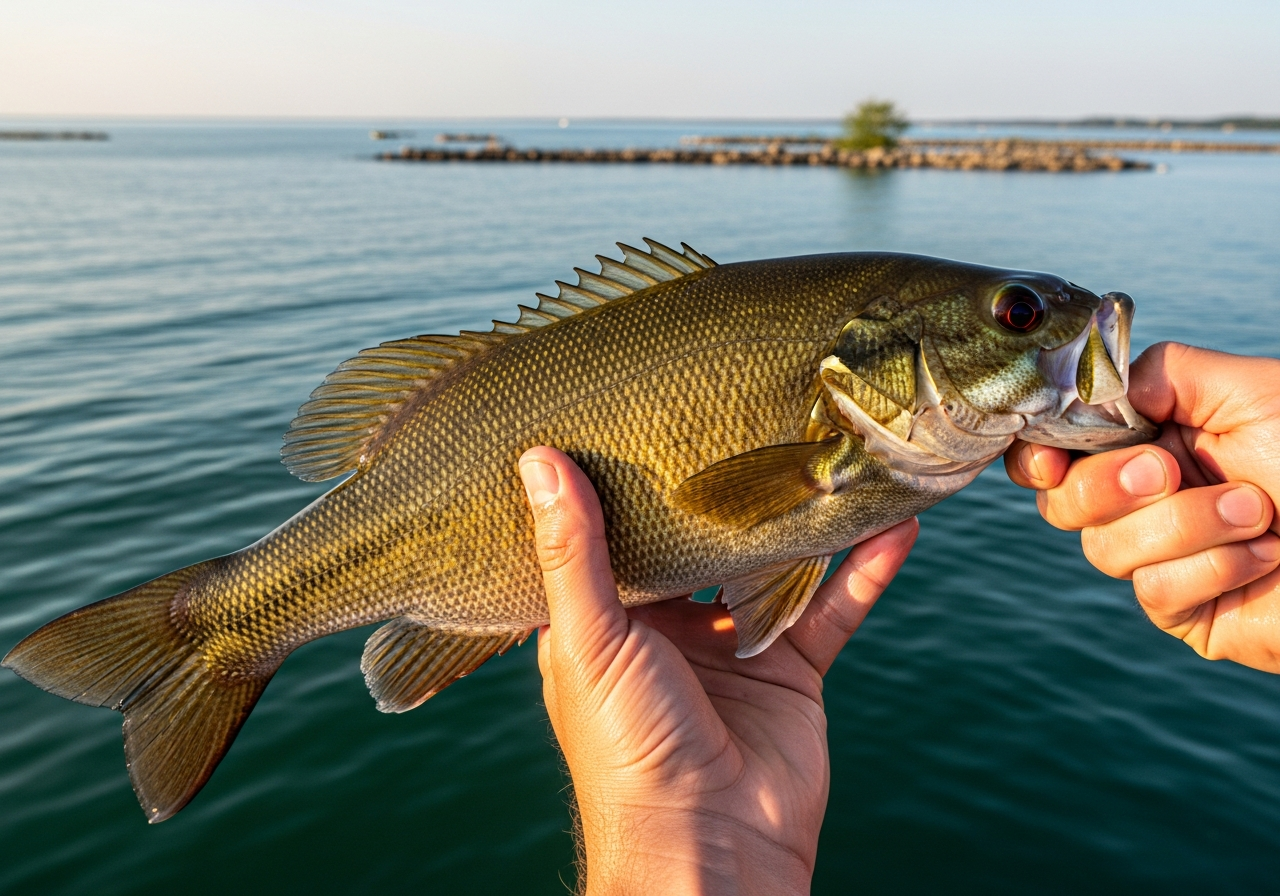 Smallmouth Bass fishing on Lake Erie, Ohio