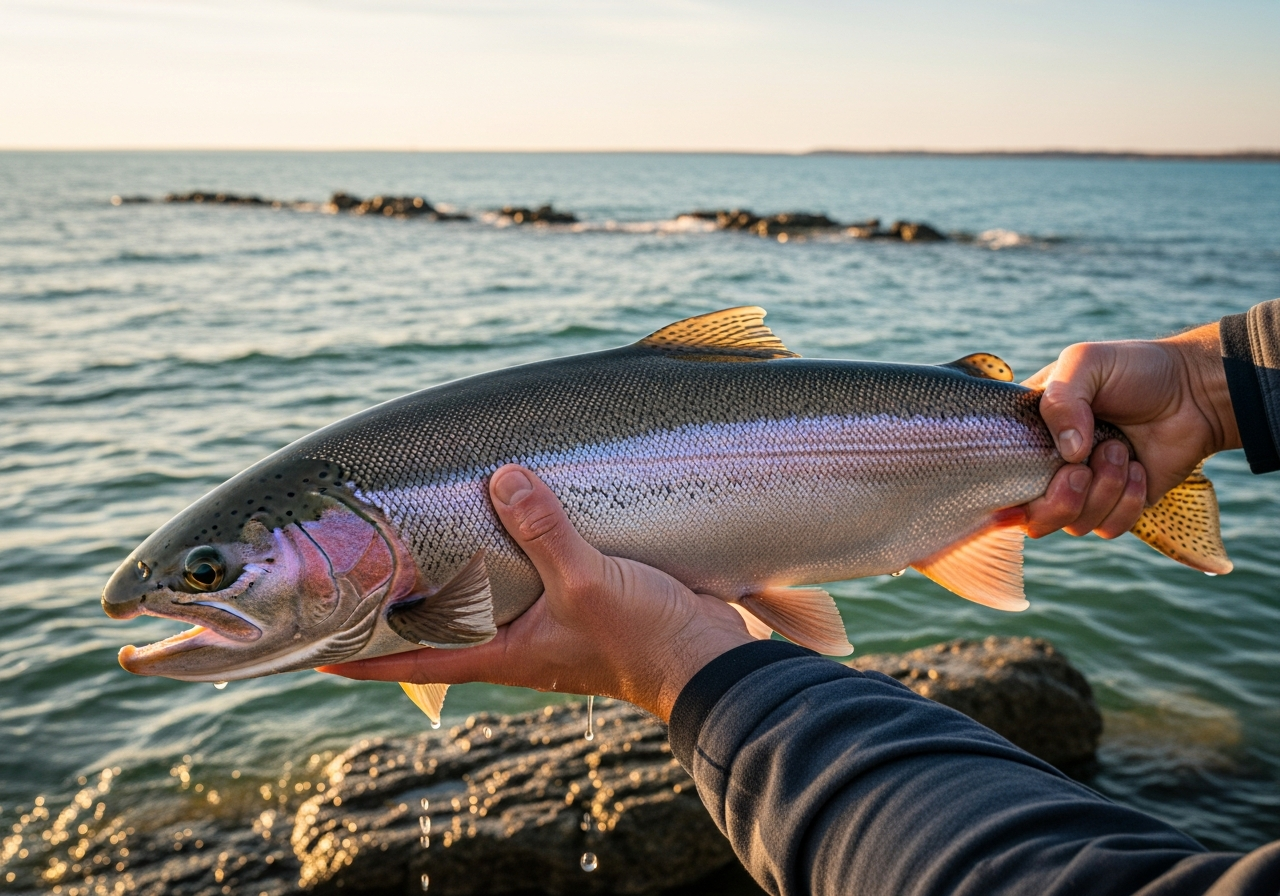 Steelhead Trout fishing on Lake Erie, Ohio