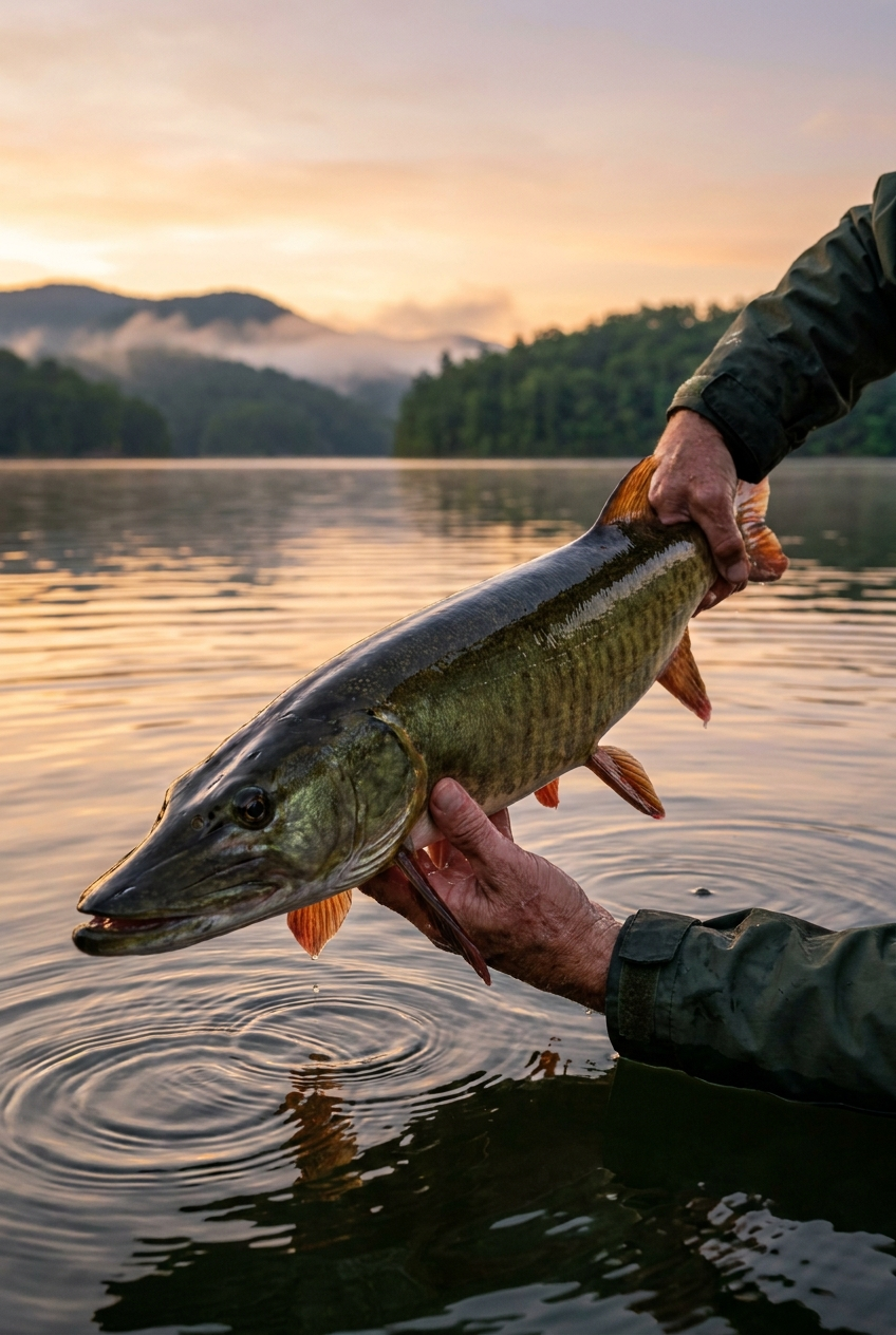 Muskie fishing on Lake Fontana, North Carolina